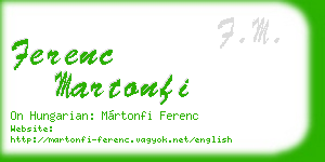 ferenc martonfi business card