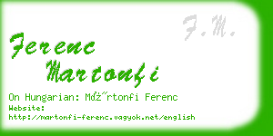 ferenc martonfi business card